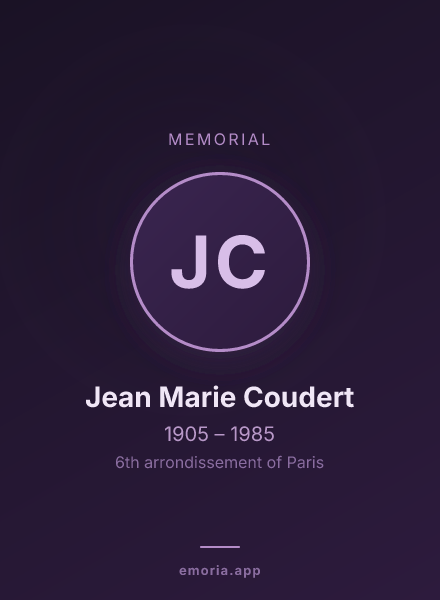 Memorial portrait of Jean Marie Coudert