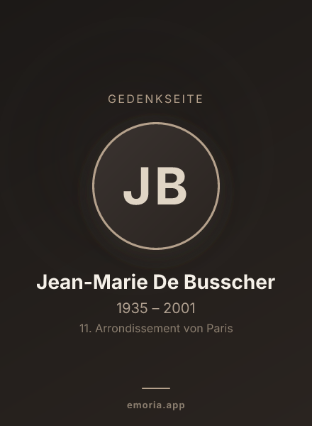 Gedenkportrait von Jean-Marie De Busscher