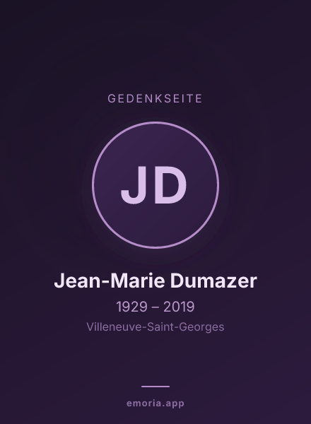 Gedenkportrait von Jean-Marie Dumazer