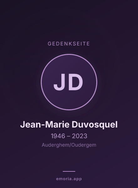 Gedenkportrait von Jean-Marie Duvosquel