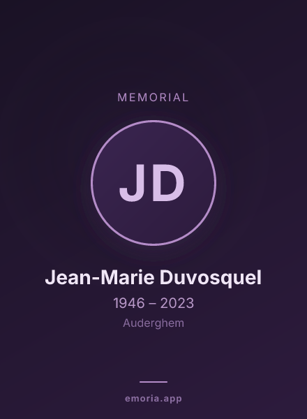 Memorial portrait of Jean-Marie Duvosquel