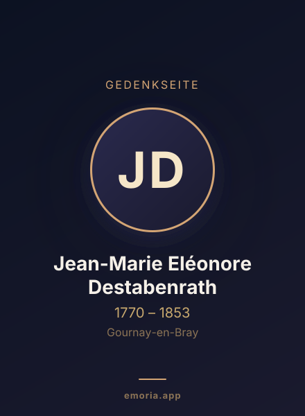 Gedenkportrait von Jean-Marie Eléonore Destabenrath