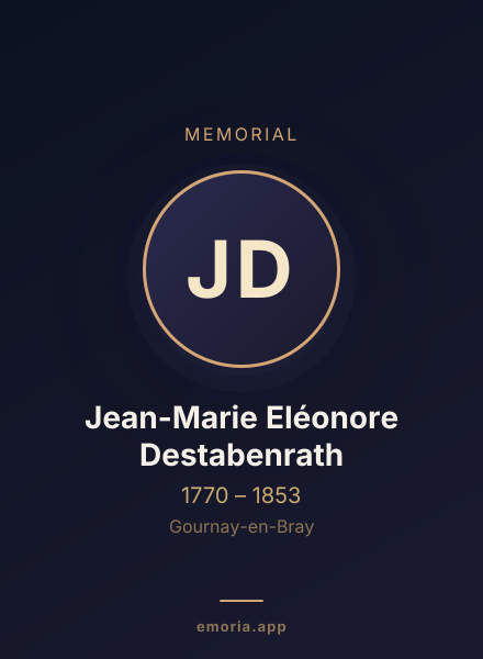 Memorial portrait of Jean-Marie Eléonore Destabenrath