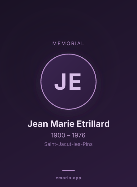Memorial portrait of Jean Marie Etrillard