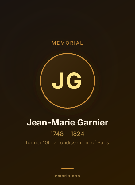 Memorial portrait of Jean-Marie Garnier