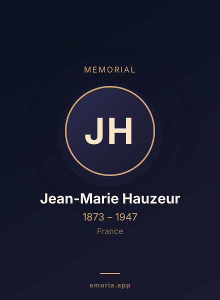 Memorial portrait of Jean-Marie Hauzeur