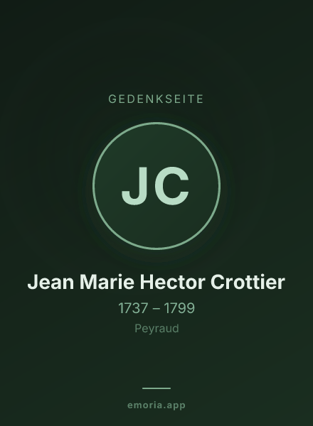 Gedenkportrait von Jean Marie Hector Crottier
