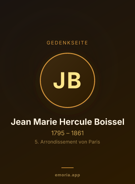 Gedenkportrait von Jean Marie Hercule Boissel