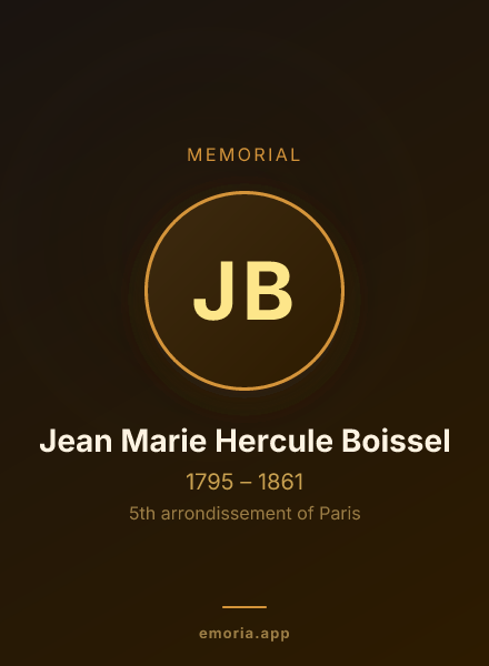Memorial portrait of Jean Marie Hercule Boissel