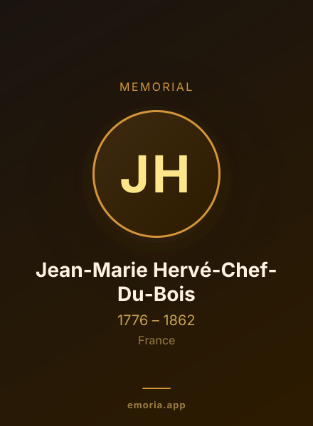 Memorial portrait of Jean-Marie Hervé-Chef-Du-Bois