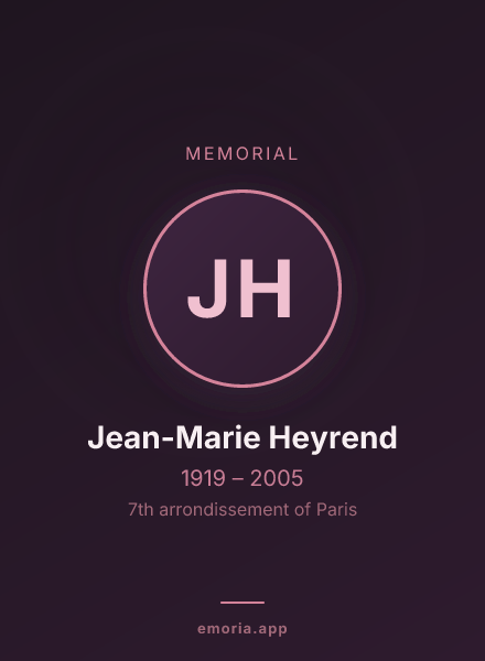Memorial portrait of Jean-Marie Heyrend