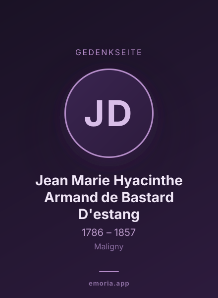 Gedenkportrait von Jean Marie Hyacinthe Armand de Bastard D'estang