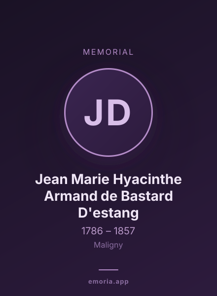 Memorial portrait of Jean Marie Hyacinthe Armand de Bastard D'estang