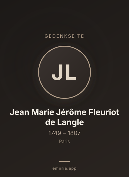 Gedenkportrait von Jean Marie Jérôme Fleuriot de Langle