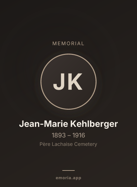 Memorial portrait of Jean-Marie Kehlberger