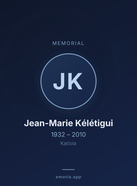 Memorial portrait of Jean-Marie Kélétigui