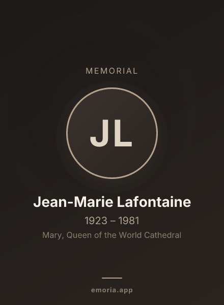 Memorial portrait of Jean-Marie Lafontaine