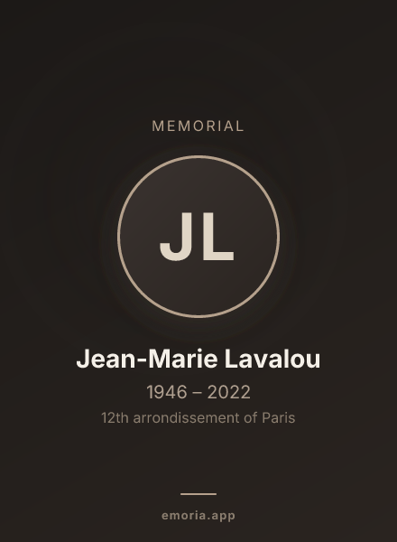 Memorial portrait of Jean-Marie Lavalou