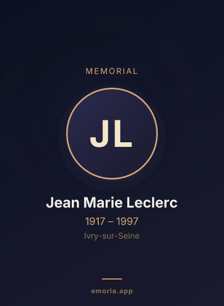 Memorial portrait of Jean Marie Leclerc