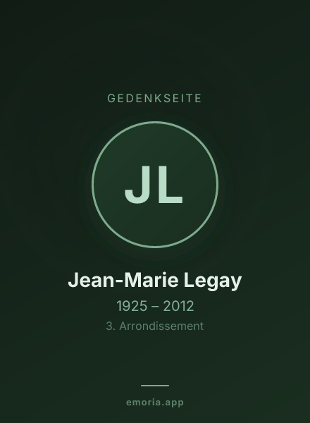 Gedenkportrait von Jean-Marie Legay