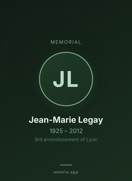Memorial portrait of Jean-Marie Legay