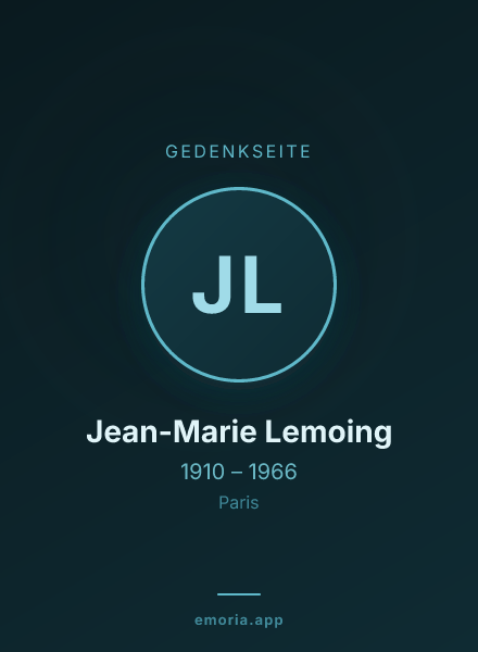 Gedenkportrait von Jean-Marie Lemoing