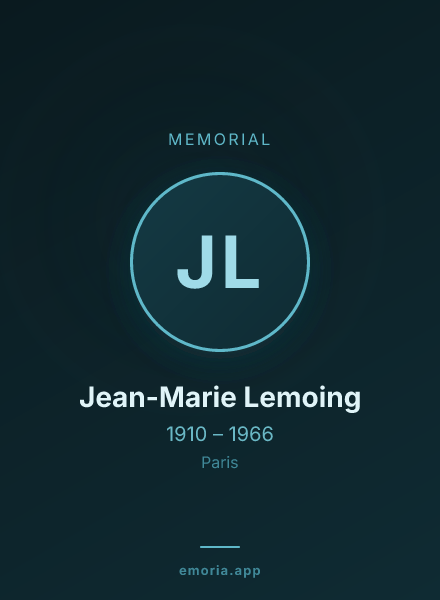 Memorial portrait of Jean-Marie Lemoing