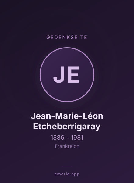 Gedenkportrait von Jean-Marie-Léon Etcheberrigaray