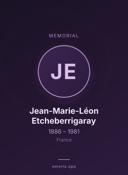 Memorial portrait of Jean-Marie-Léon Etcheberrigaray