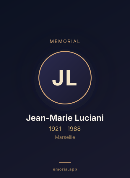Memorial portrait of Jean-Marie Luciani