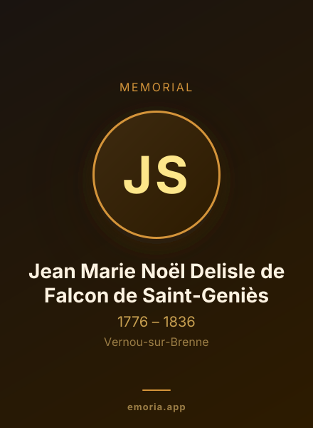 Memorial portrait of Jean Marie Noël Delisle de Falcon de Saint-Geniès
