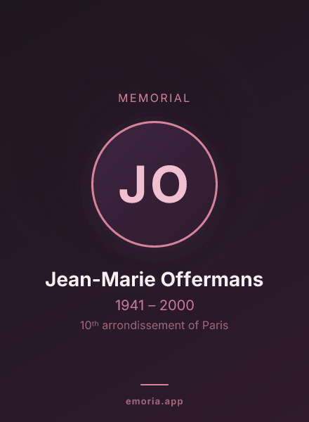 Memorial portrait of Jean-Marie Offermans