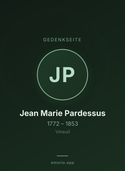 Gedenkportrait von Jean Marie Pardessus