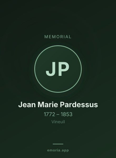 Memorial portrait of Jean Marie Pardessus