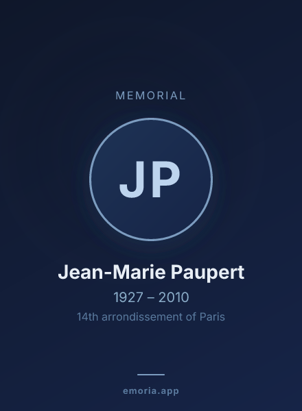 Memorial portrait of Jean-Marie Paupert
