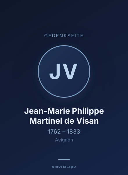 Gedenkportrait von Jean-Marie Philippe Martinel de Visan