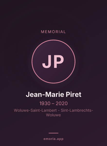 Memorial portrait of Jean-Marie Piret