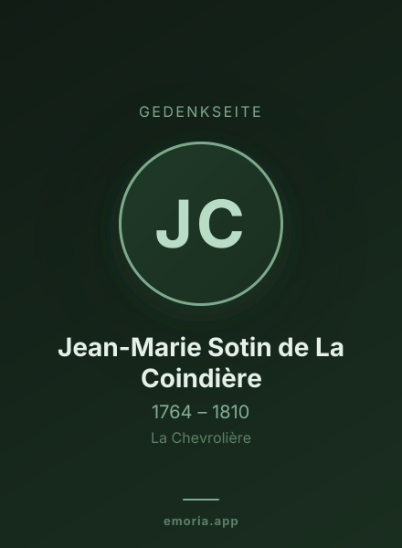 Gedenkportrait von Jean-Marie Sotin de La Coindière