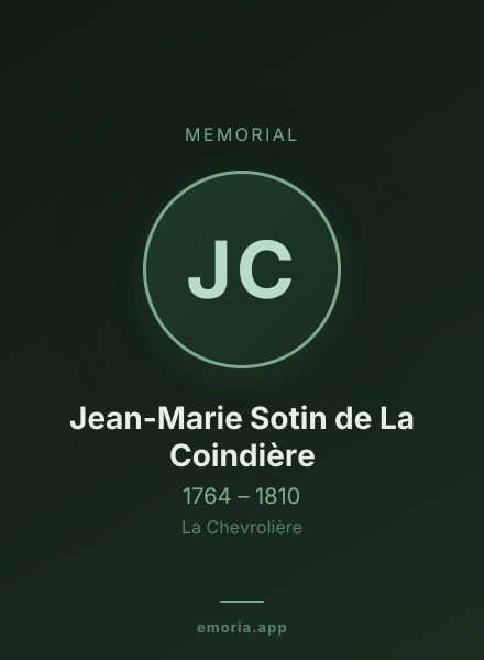 Memorial portrait of Jean-Marie Sotin de La Coindière