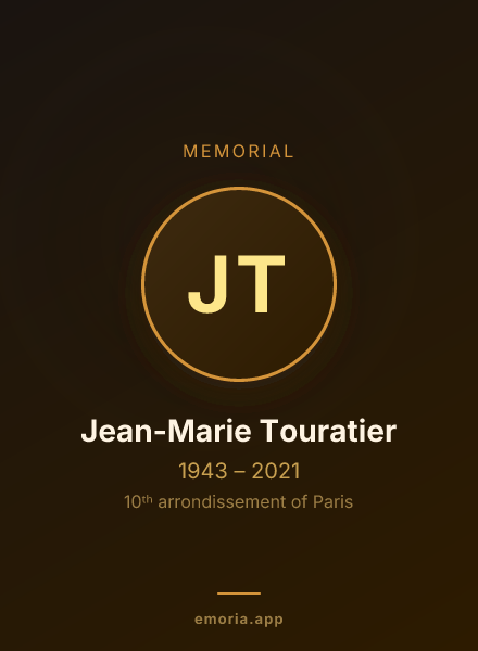 Memorial portrait of Jean-Marie Touratier
