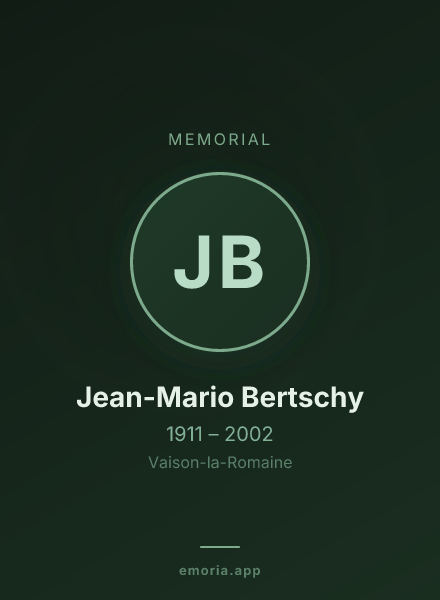 Memorial portrait of Jean-Mario Bertschy