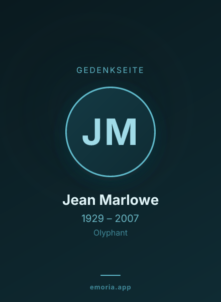 Gedenkportrait von Jean Marlowe