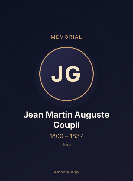 Memorial portrait of Jean Martin Auguste Goupil