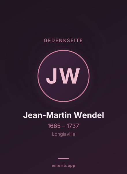 Gedenkportrait von Jean-Martin Wendel