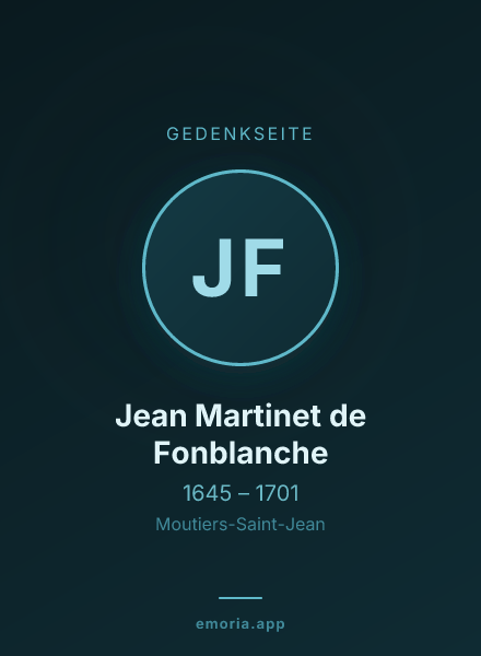 Gedenkportrait von Jean Martinet de Fonblanche