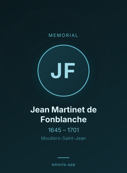 Memorial portrait of Jean Martinet de Fonblanche