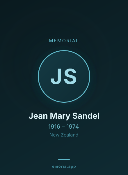 Memorial portrait of Jean Mary Sandel