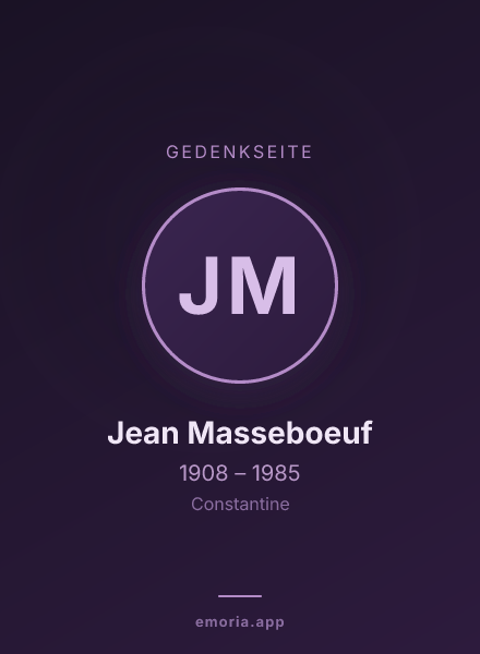 Gedenkportrait von Jean Masseboeuf