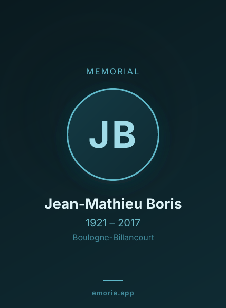 Memorial portrait of Jean-Mathieu Boris