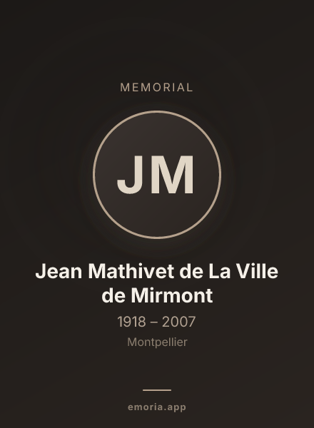 Memorial portrait of Jean Mathivet de La Ville de Mirmont